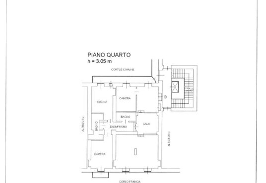 Planimetria casa corso francia 9 Torino