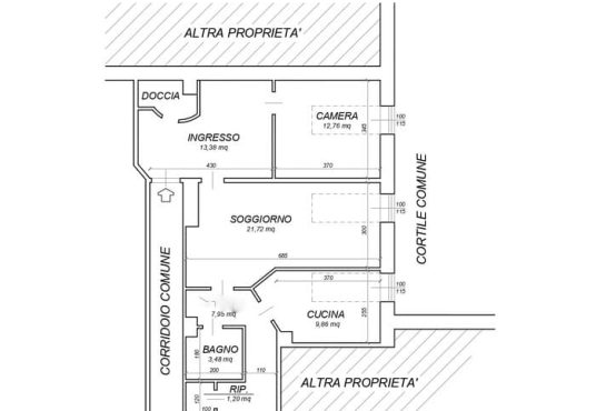 planimetria di mansarda in vendita torino